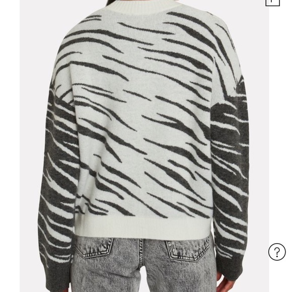 RAILS “Lana” Tiger Stripe Crewneck Sweater (Grey / White): Sz XS - Picture 3 of 6